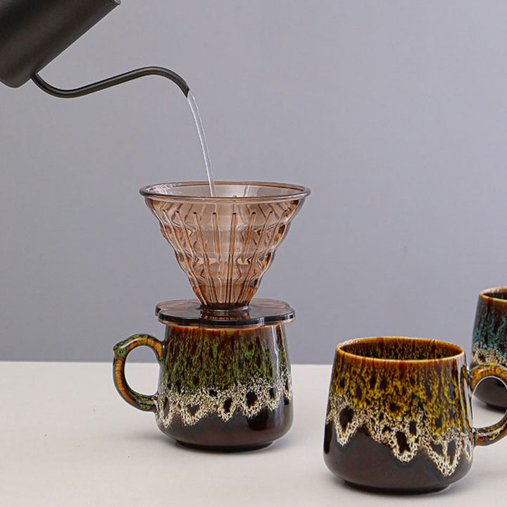 The Volcano reactive glaze coffee mugs