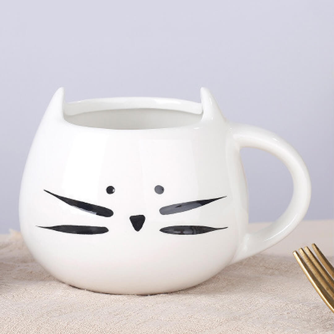 Tasse couple chat noir et blanc