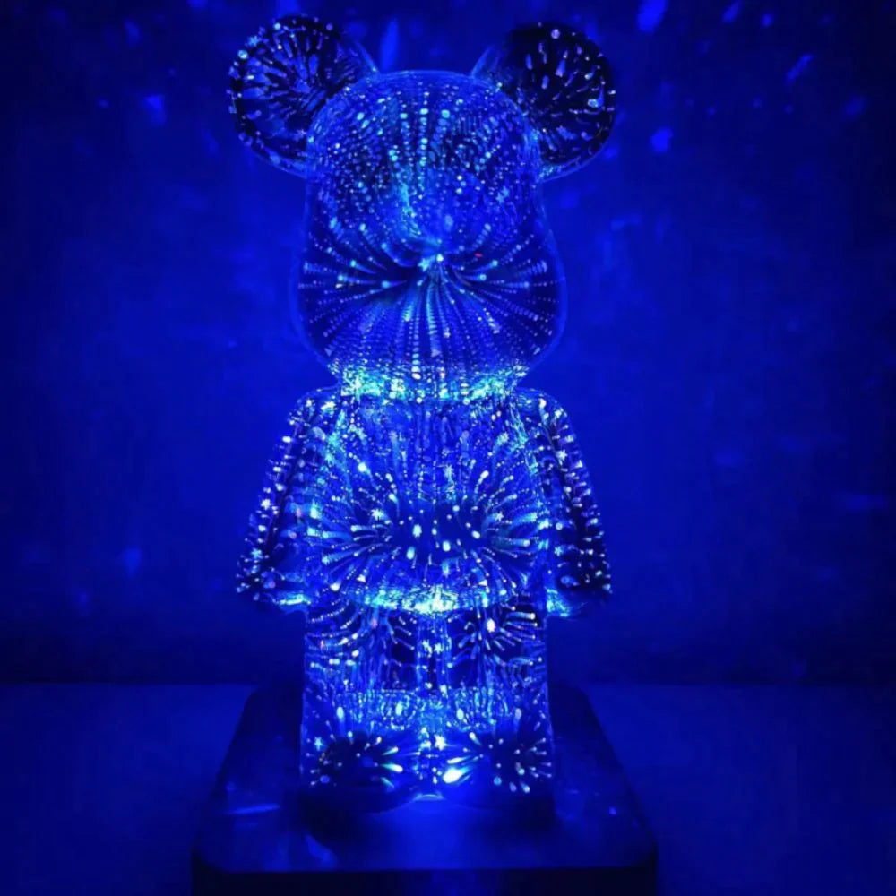 3D Firework Bear Colorful Bear Decor Light
