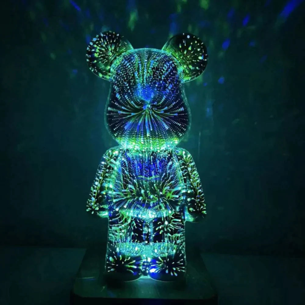 3D Firework Bear Colorful Bear Decor Light