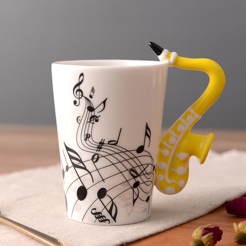 Musical Instruments Mug with Saxophone Handle