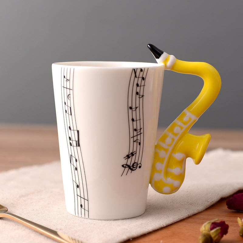 Musical Instruments Mug with Saxophone Handle