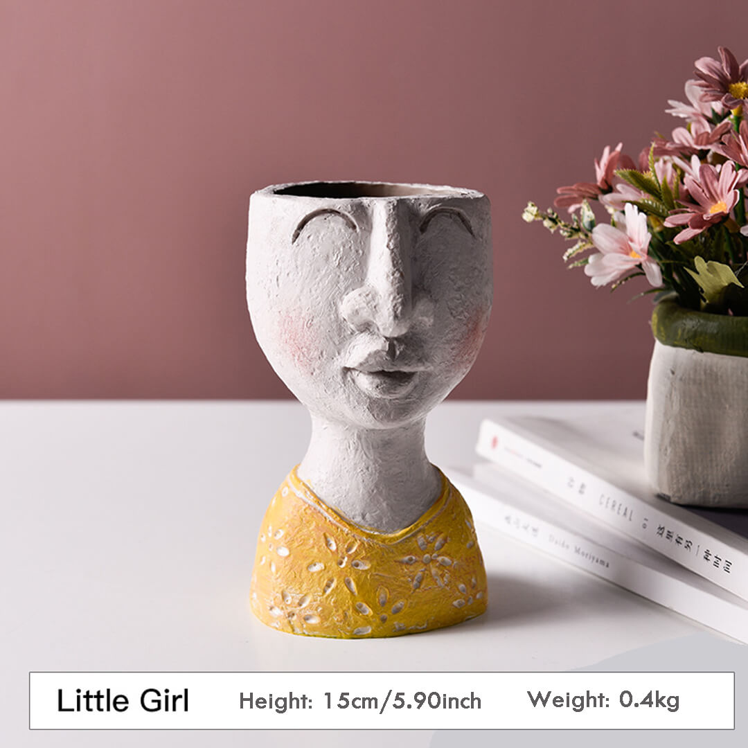 Art Famille Portrait Sculpture Fleur Vase