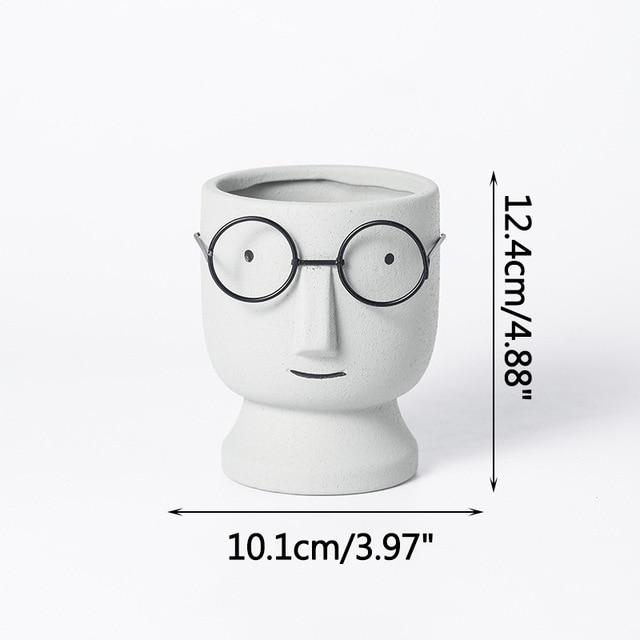 Glasses Boy Plant Pot