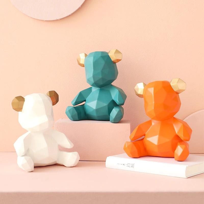 Moderne geometrische Teddybär-Figur