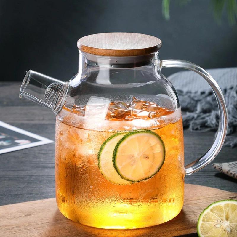 Bamboo Cork Glass Teapot