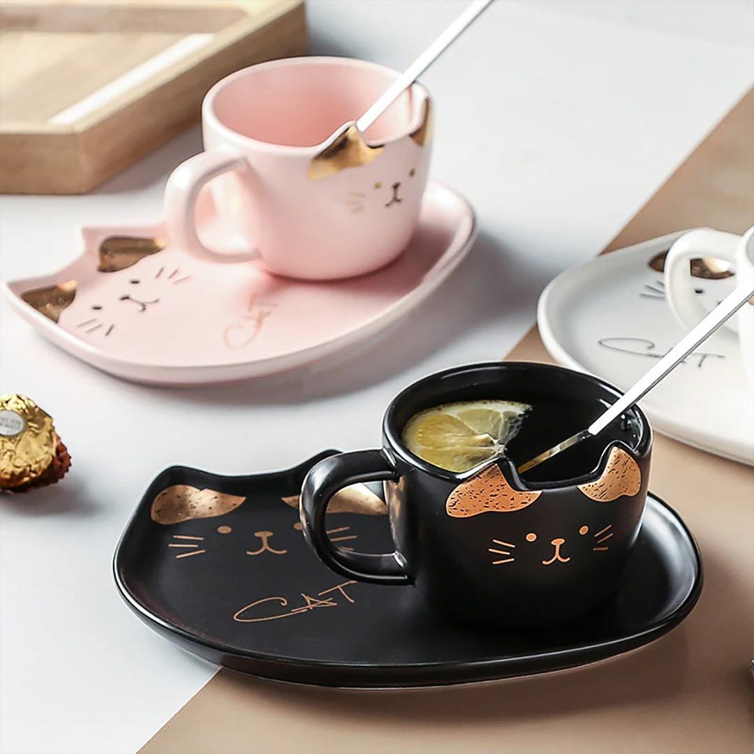 Cute Cat Coffee Set