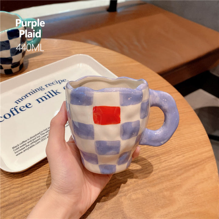 The ceramic checkered mugs, Purple Plaid Mug