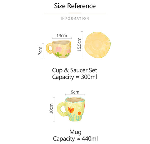 the size of ceramic floral mugs