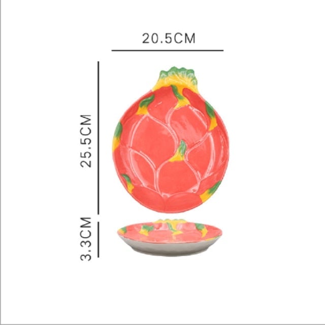 Assiette décorative de fruits en céramique