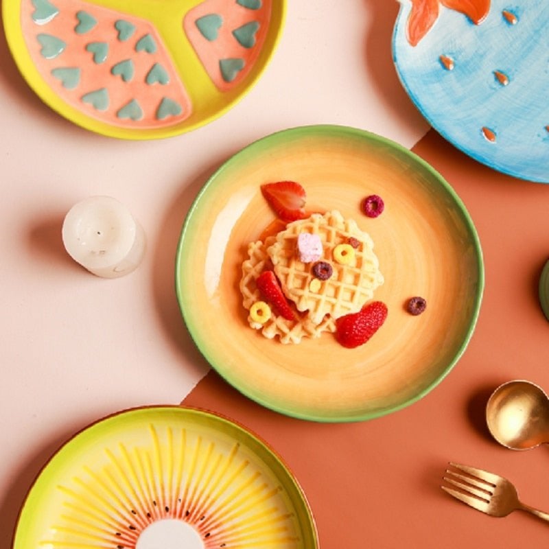 Piatto Decorativo Frutta In Ceramica