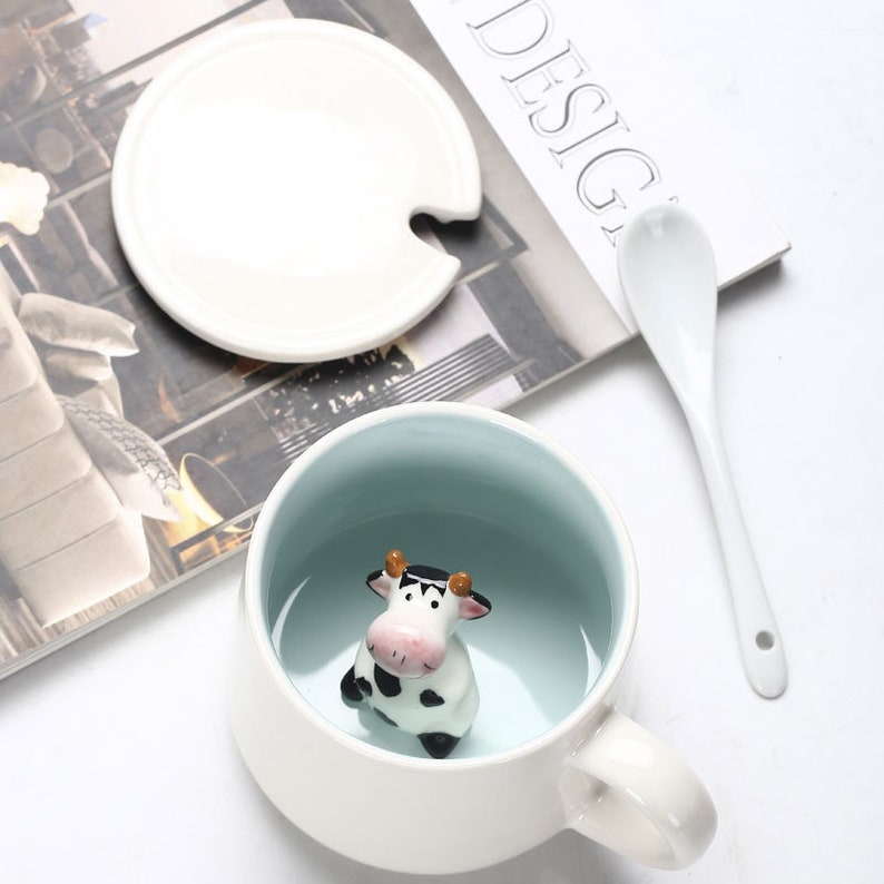 3D Cartoon Animals Coffee Mug (With Spoon & Lid)