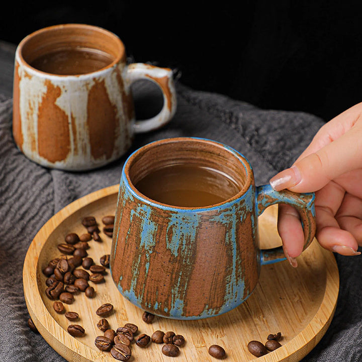cute corgi mug wood handle