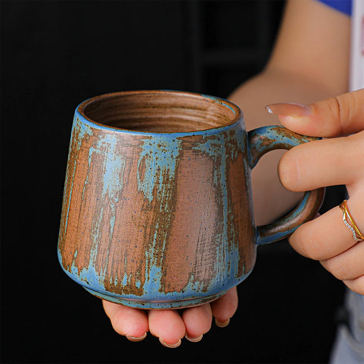 cute corgi mug wood handle