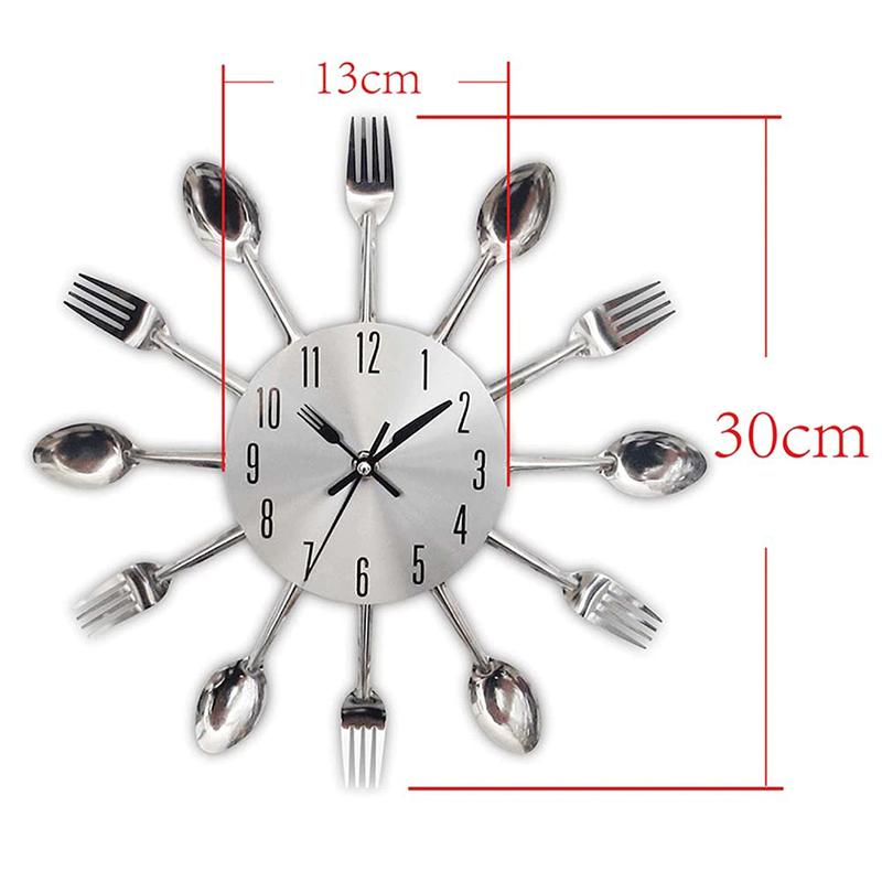 Reloj de pared de cocina con tema de cubiertos