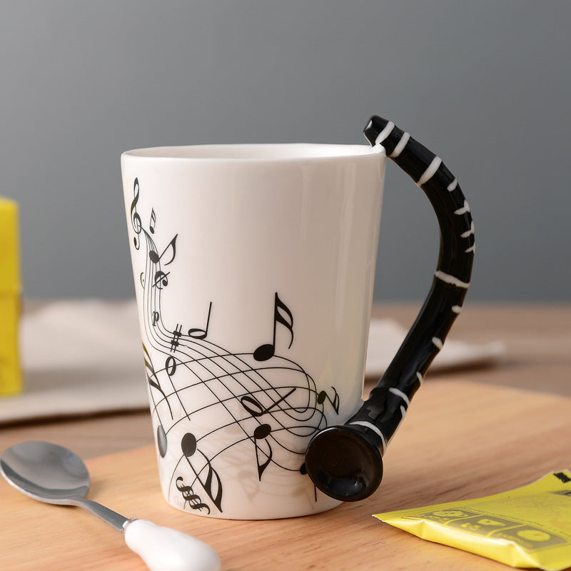 Musical Instruments Mug with flute Handle