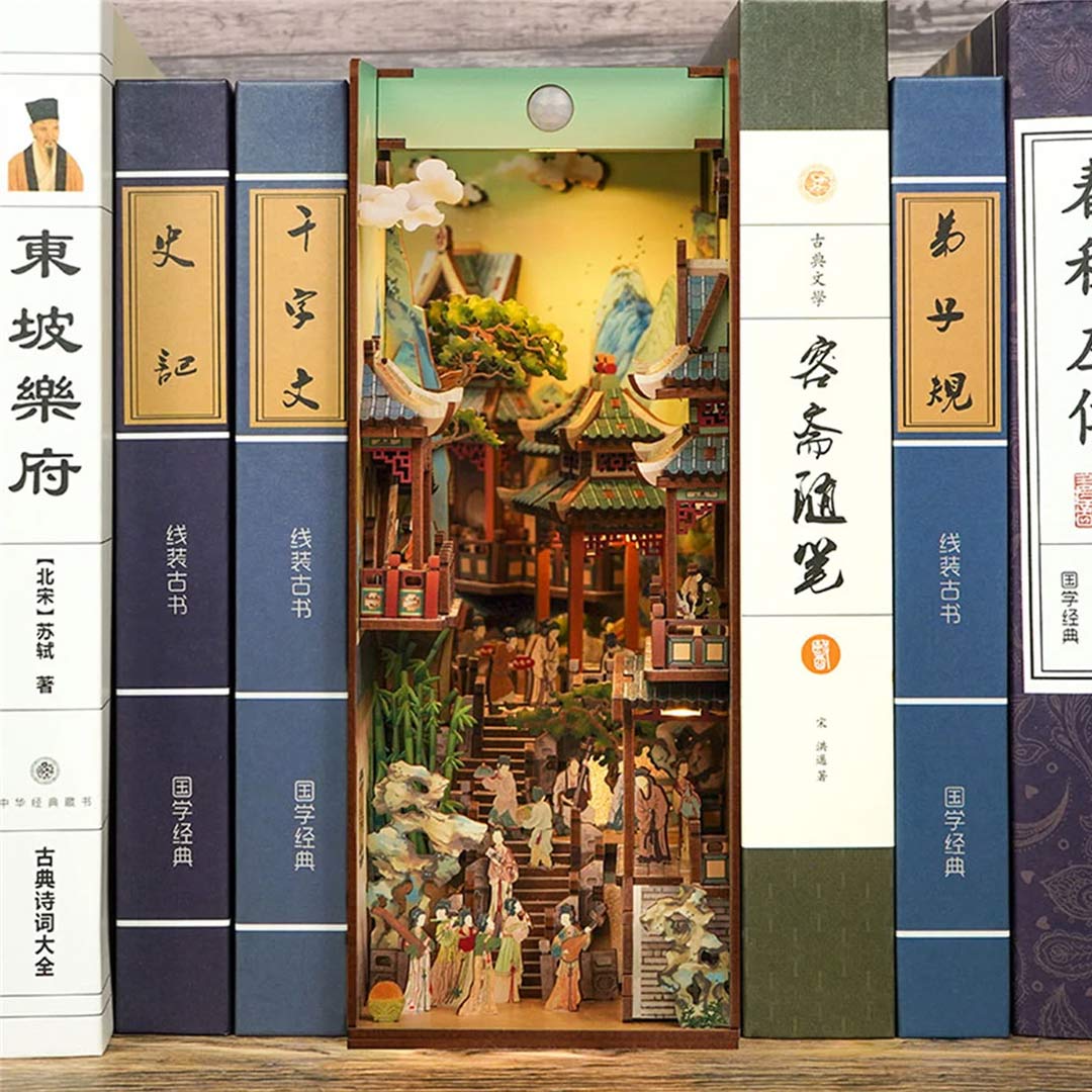 DIY Wooden Book Nook Shelf Insert Kits Song Dynasty