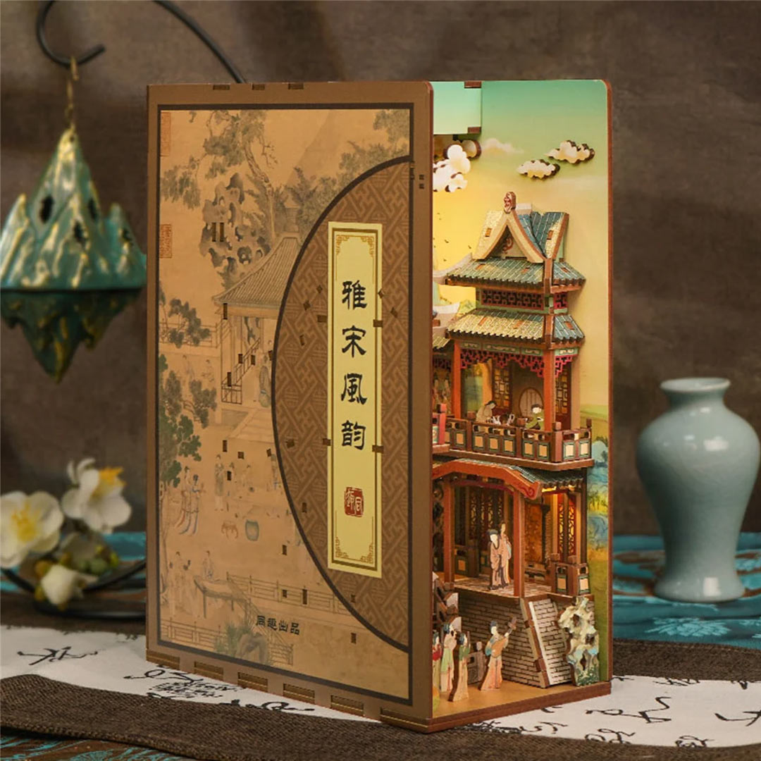 DIY Wooden Book Nook Shelf Insert Kits Song Dynasty