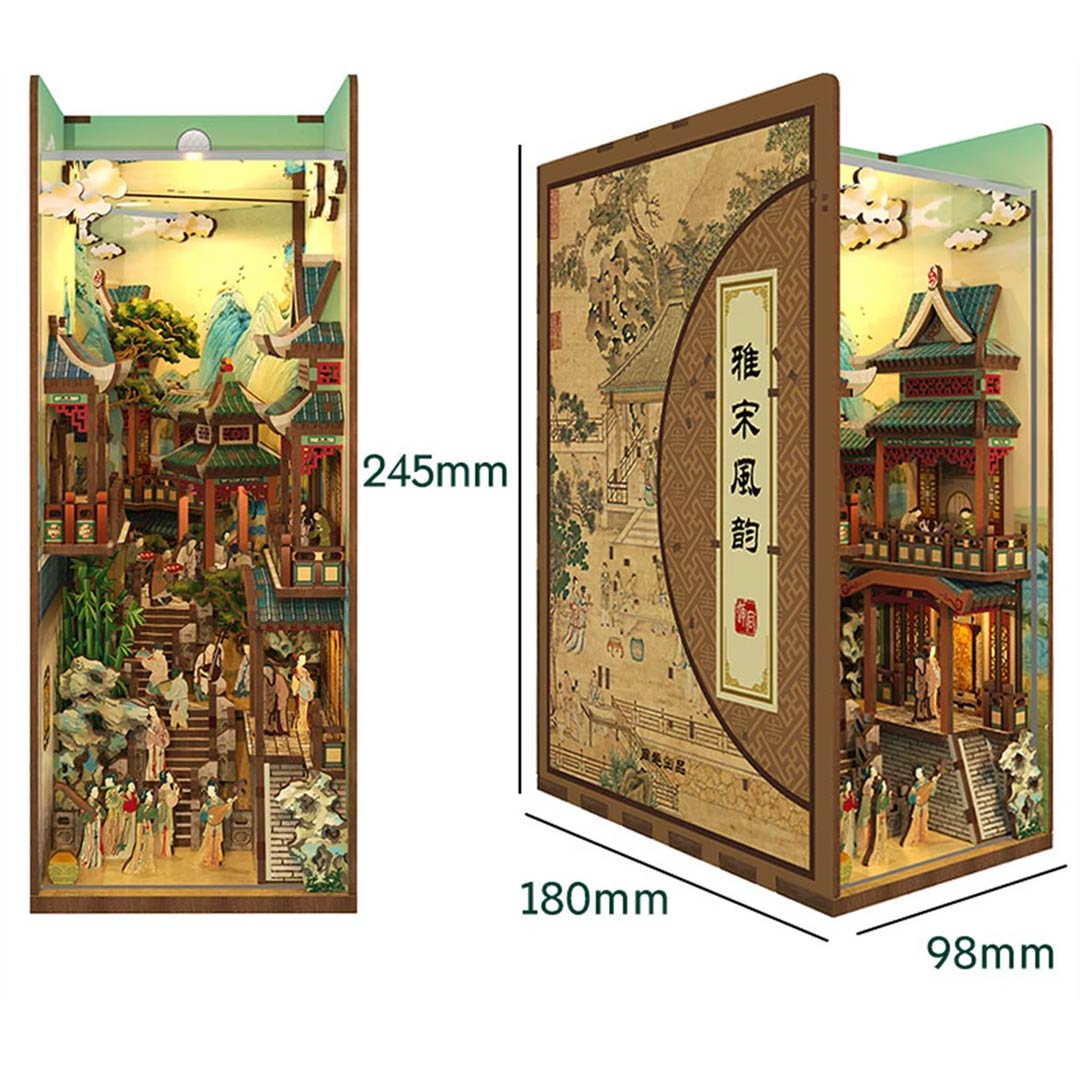 DIY Wooden Book Nook Shelf Insert Kits Song Dynasty