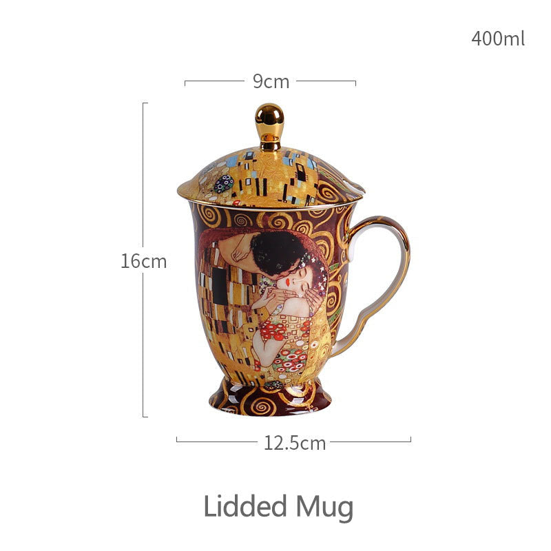 The size of kiss tea mug with lid