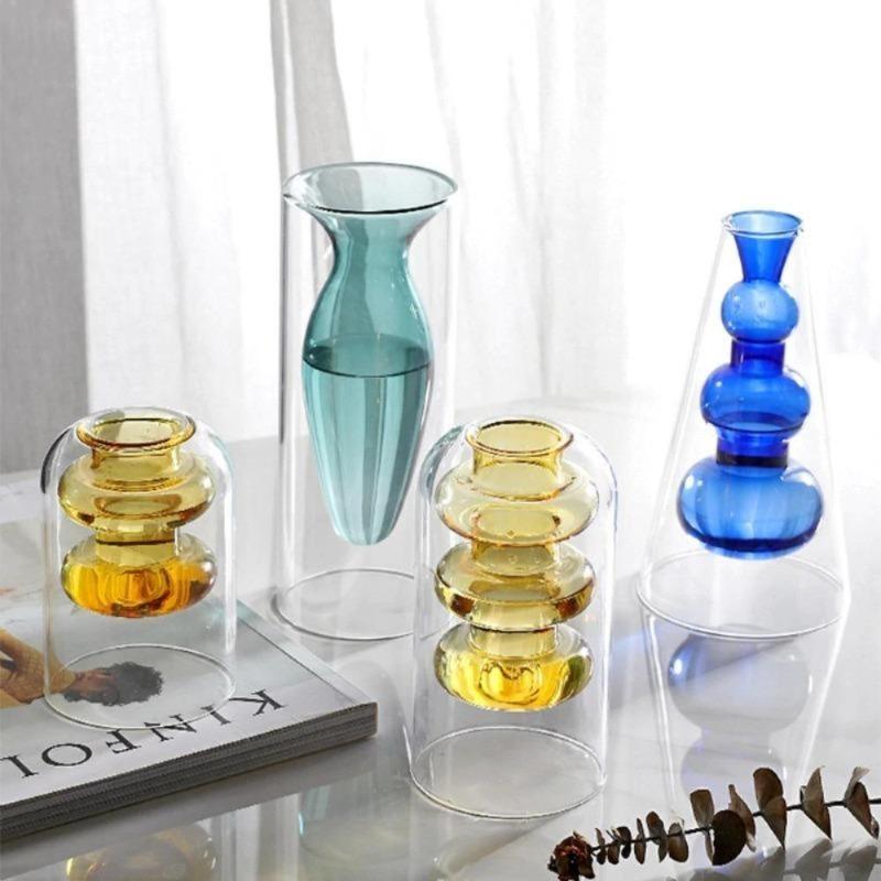 Vase hydroponique en verre cristal