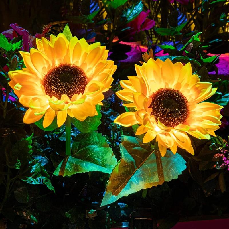 2er-Pack Solarbetriebenes Sonnenblumenlicht