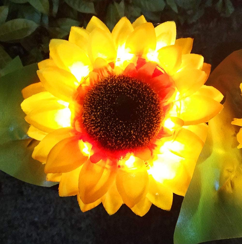 2 Pack Solar Powered Sunflower Light