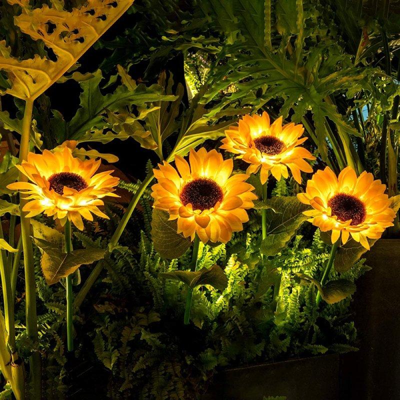 2 Pack Solar Powered Sunflower Light