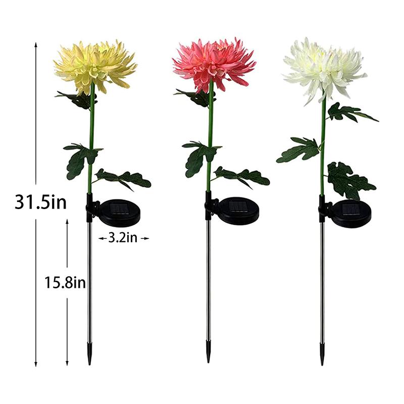 2 Pack Solar Chrysanthemum Garden Light