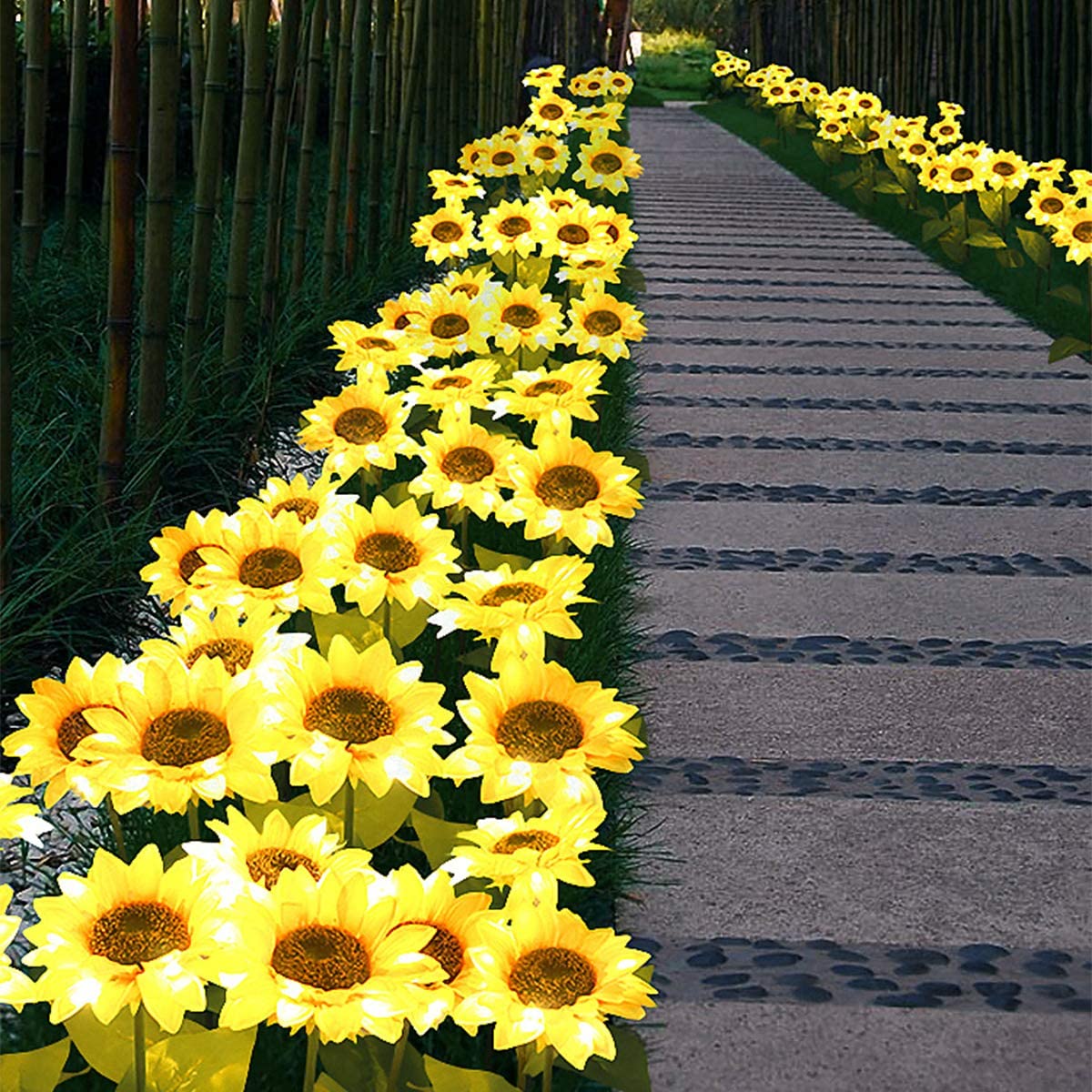 2er-Pack Solarbetriebenes Sonnenblumenlicht