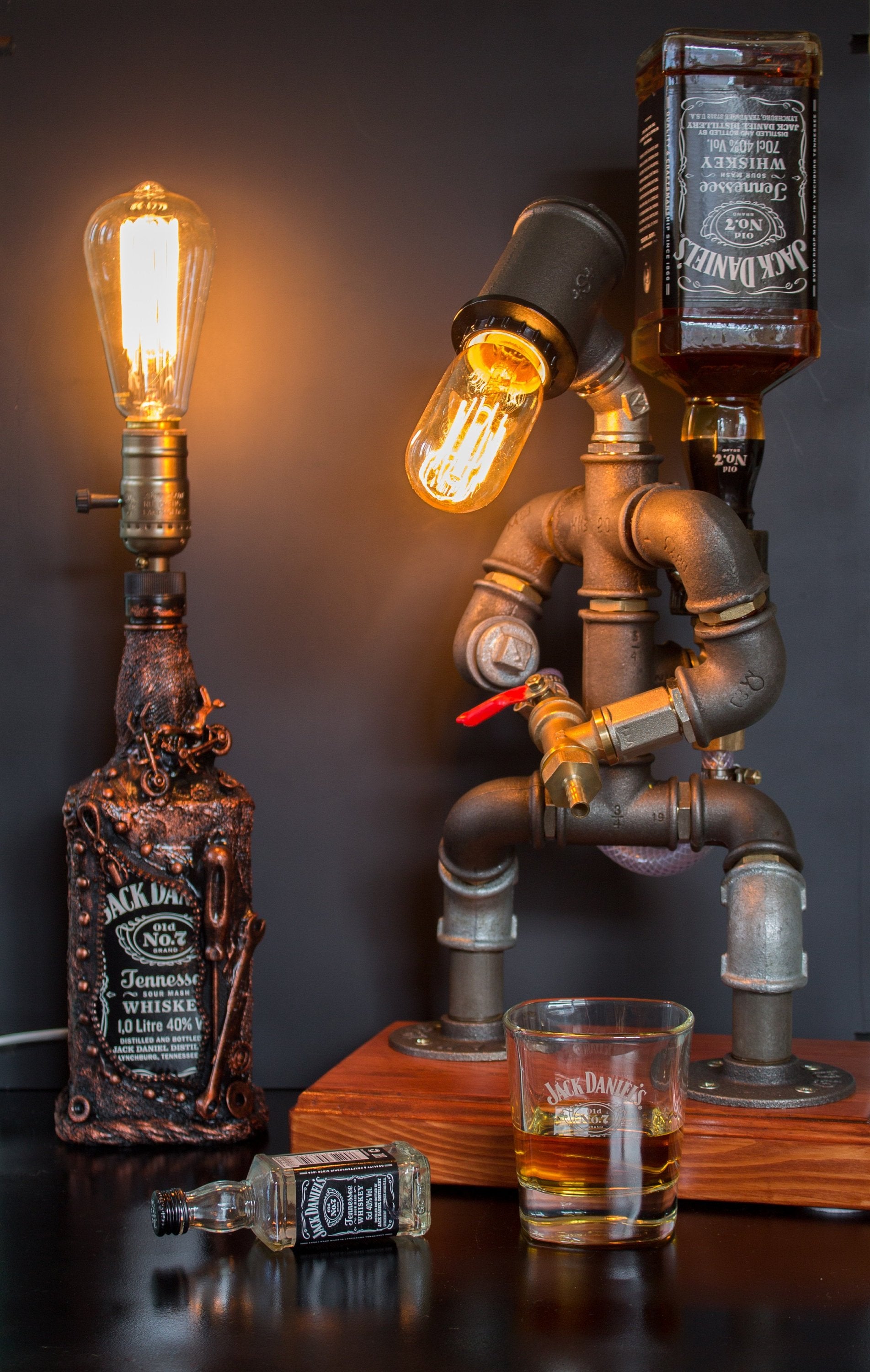 Steampunk Fireman Pipe Robot Lamp