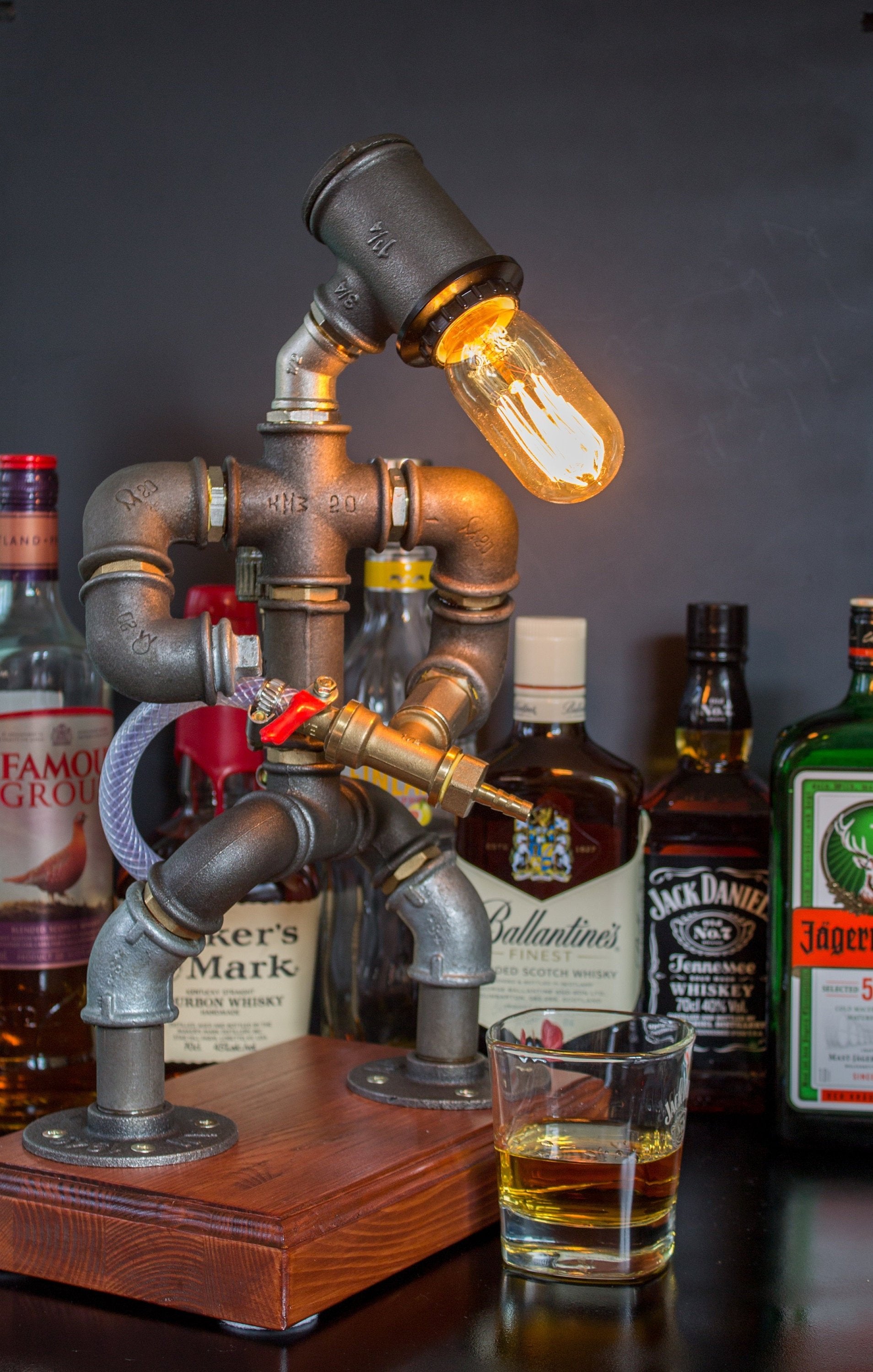 Lampe Robot Pipe Pompier Steampunk