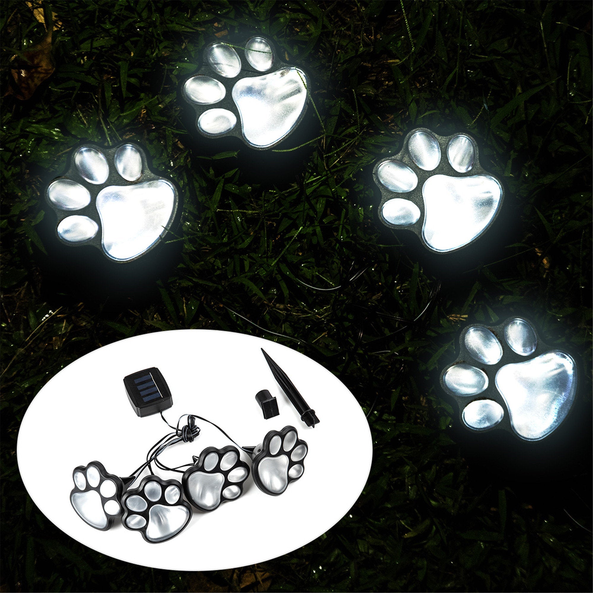 Luce solare per zampa di cane
