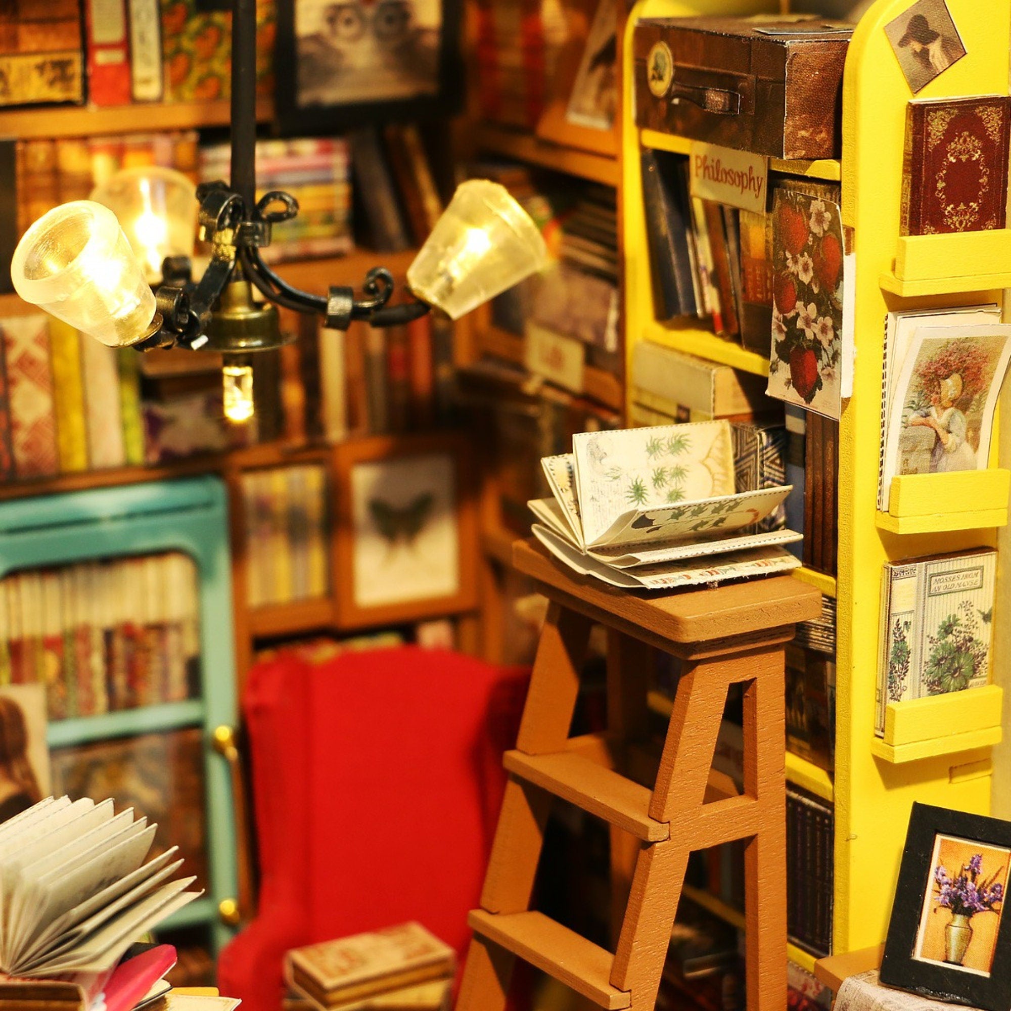 Sam's Study Library Miniature Dollhouse Kit with Furniature