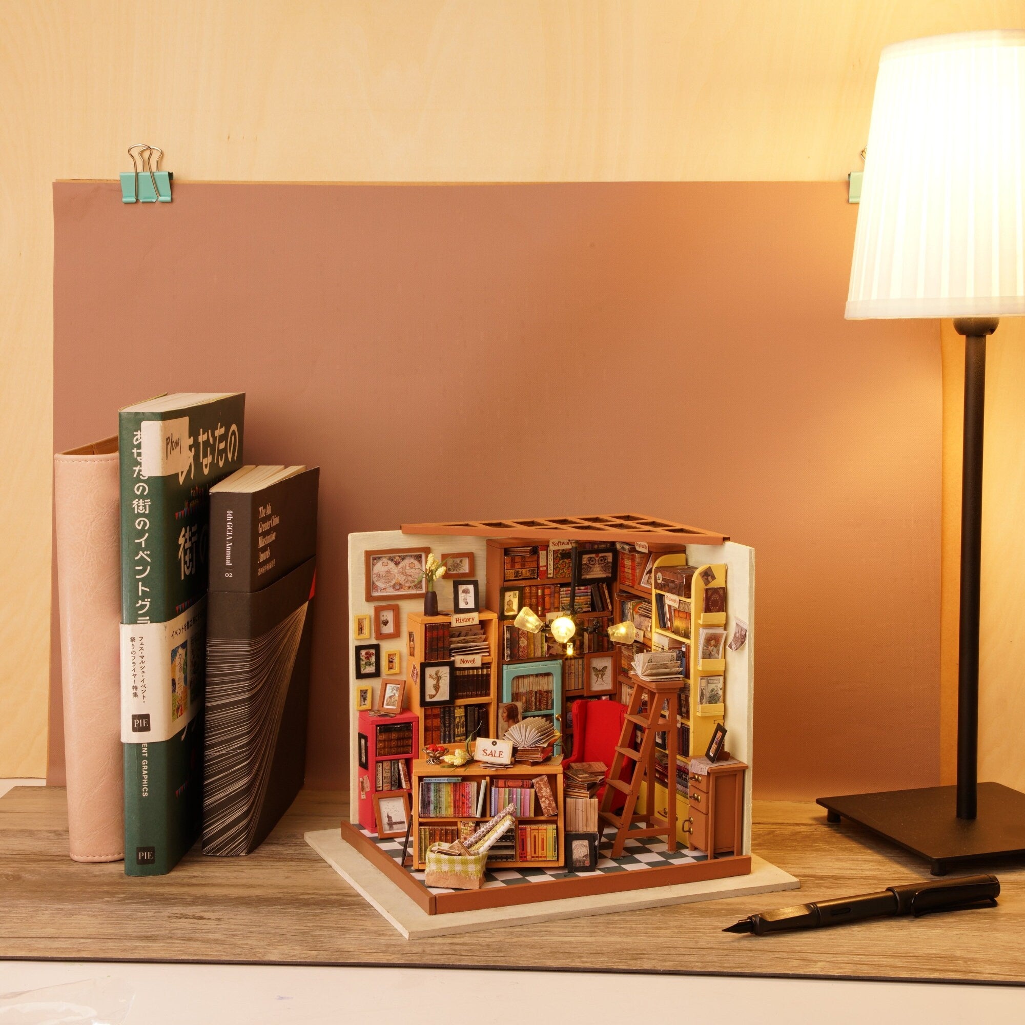 Sam's Study Library Miniature Dollhouse Kit with Furniature