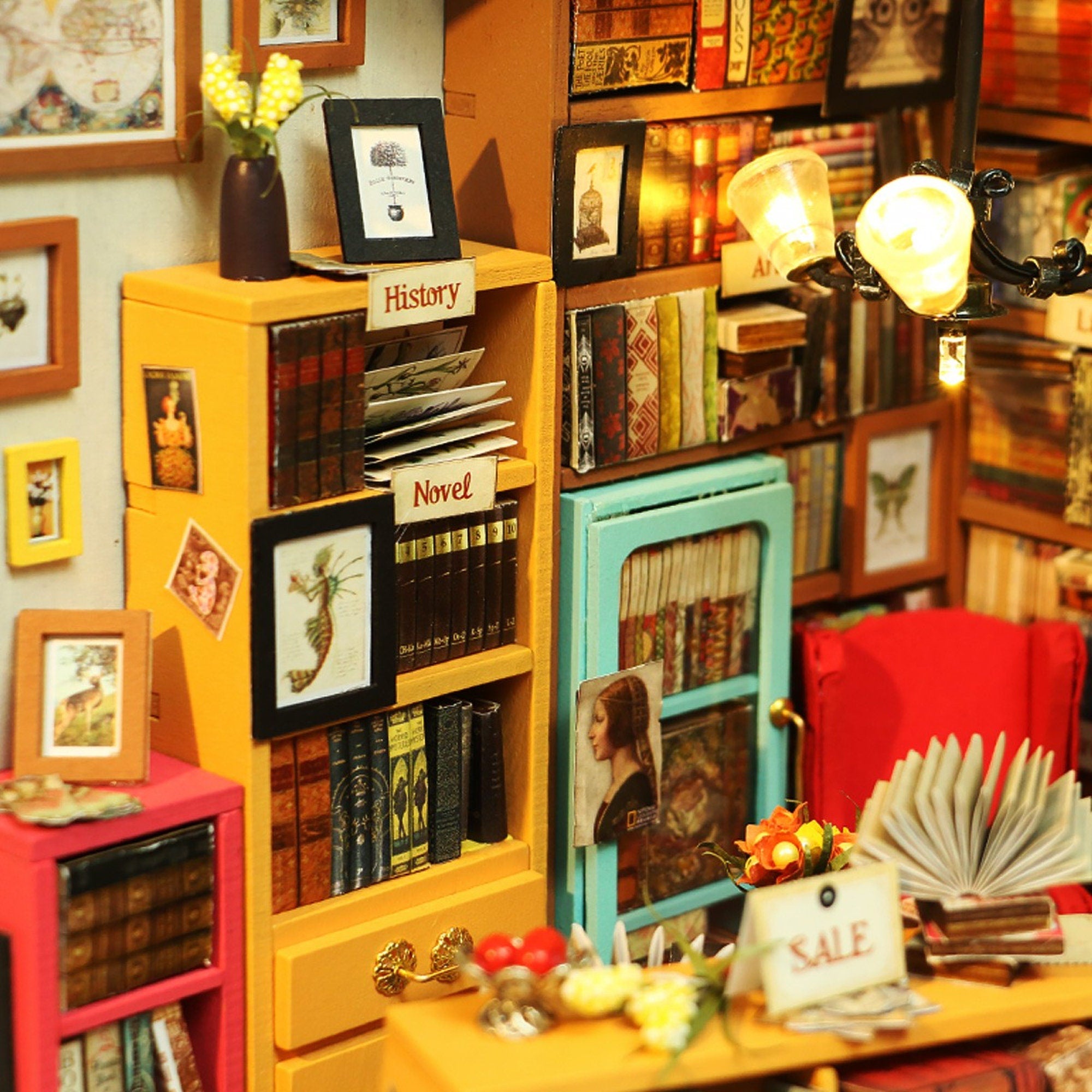 Sam's Study Library Miniature Dollhouse Kit with Furniature