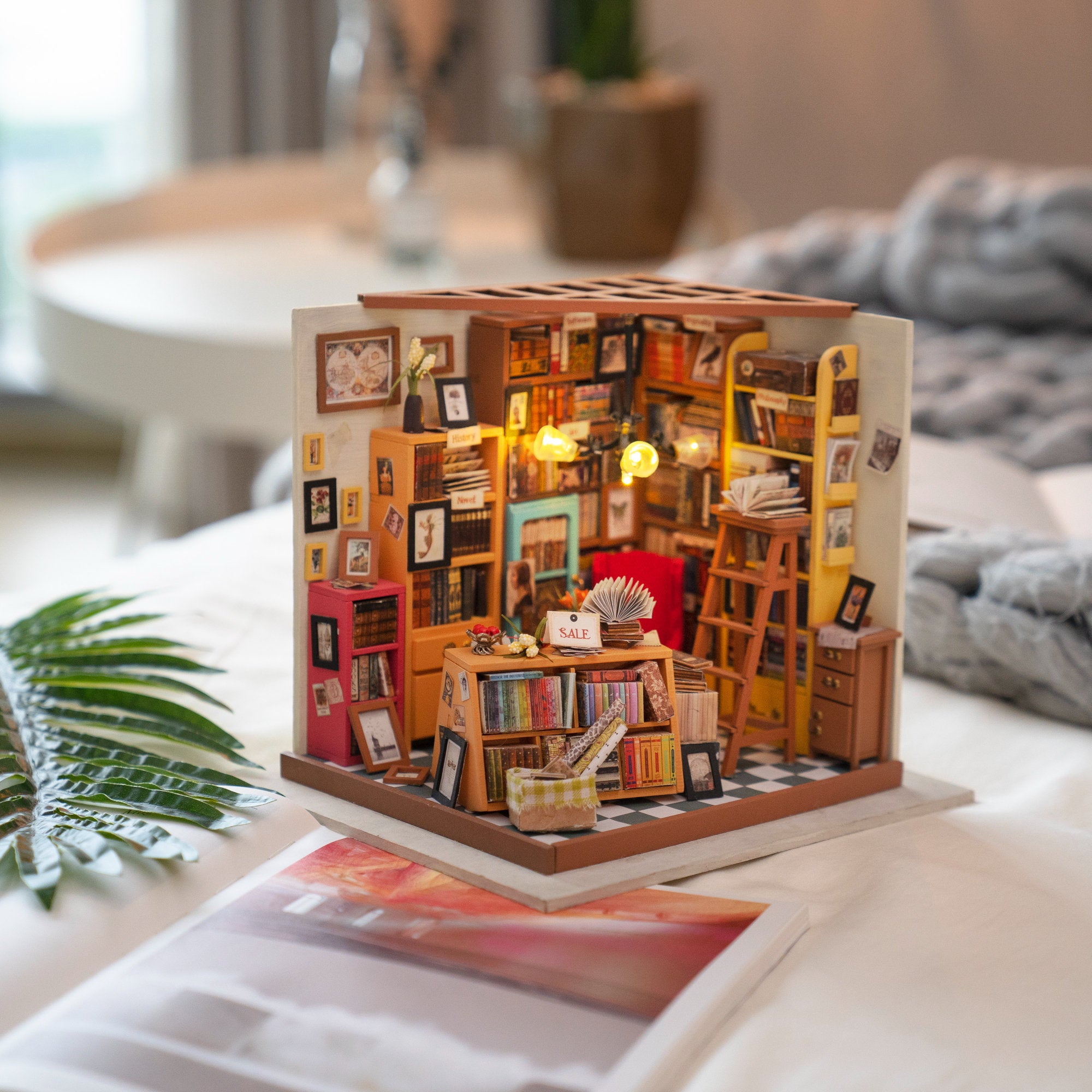 Sam's Study Library Miniature Dollhouse Kit with Furniature
