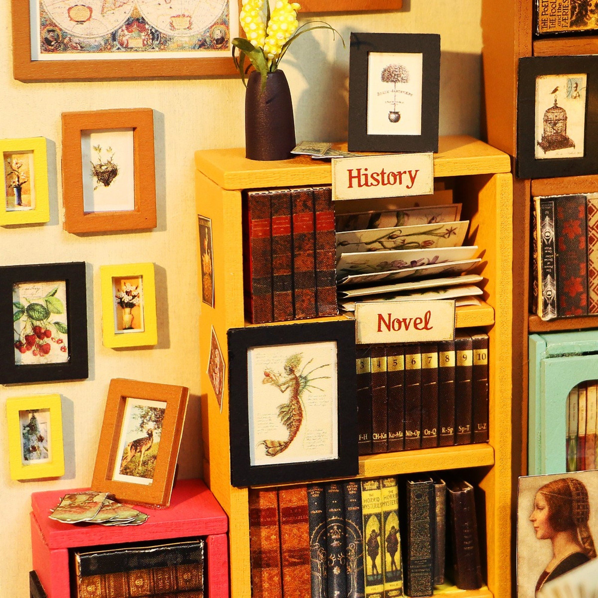 Sam's Study Library Miniature Dollhouse Kit with Furniature