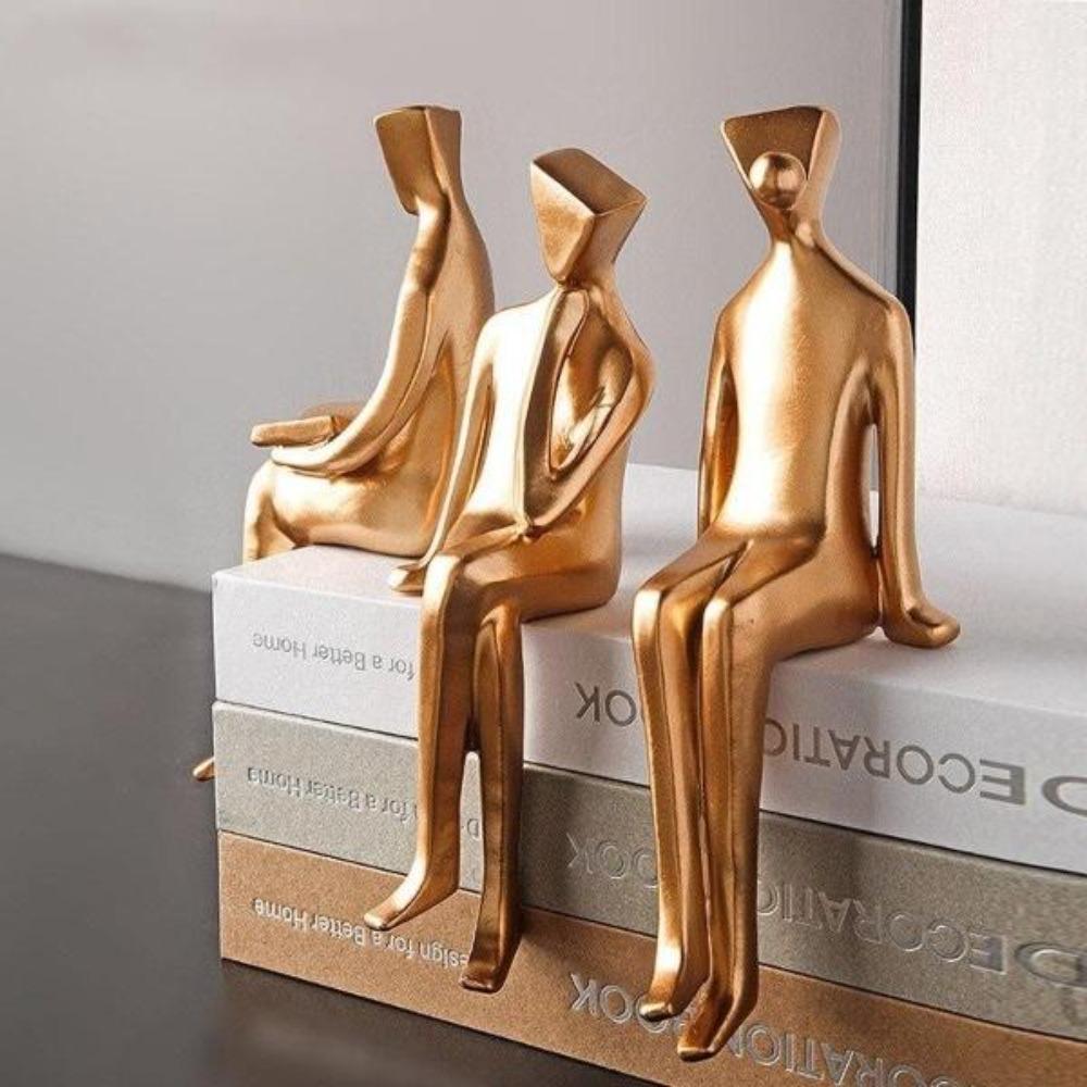 Abstract Golden Human Sitting