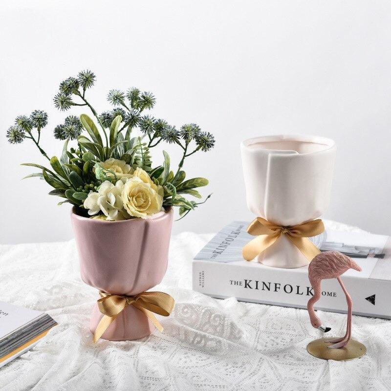 Mini jardinière en céramique pour bouquet
