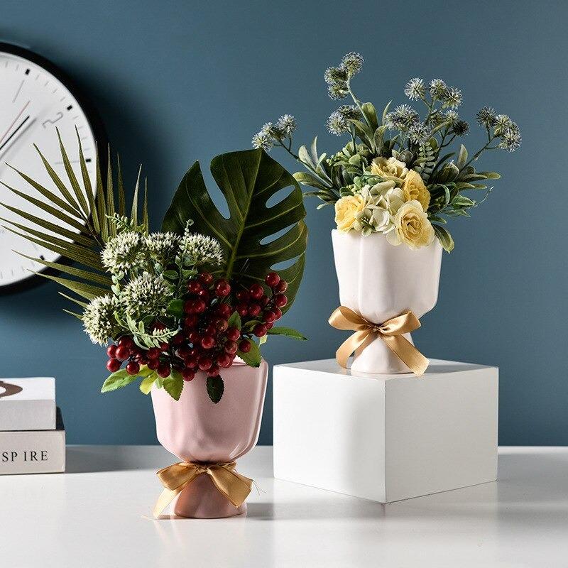 Mini jardinière en céramique pour bouquet