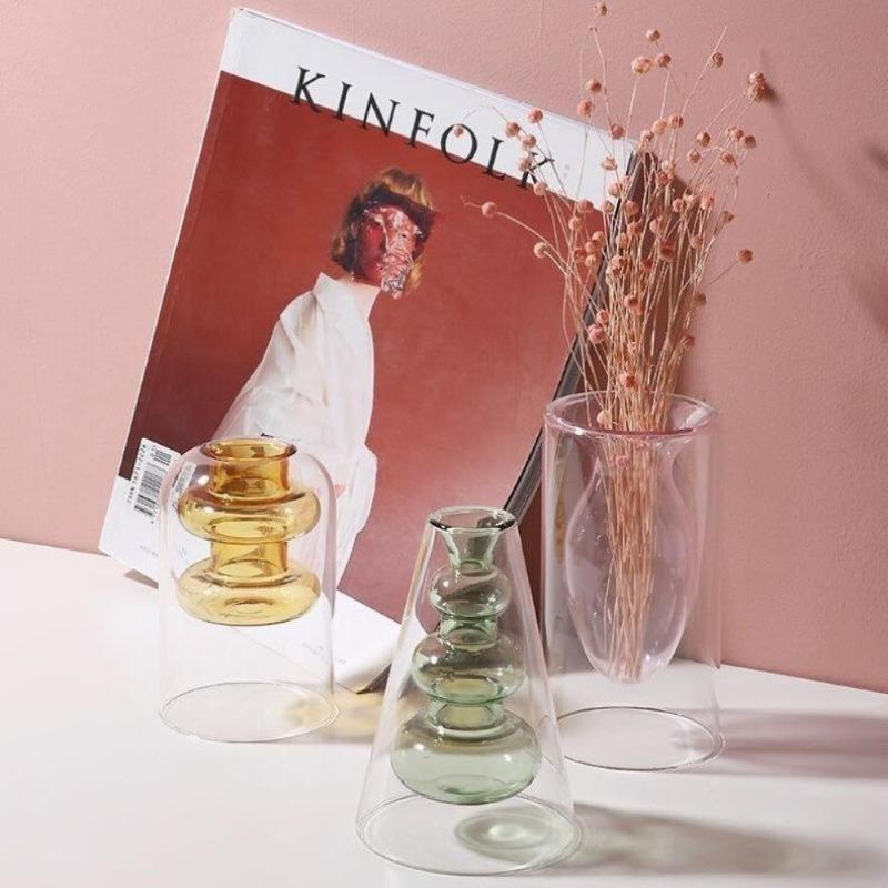 Florero hidropónico de cristal
