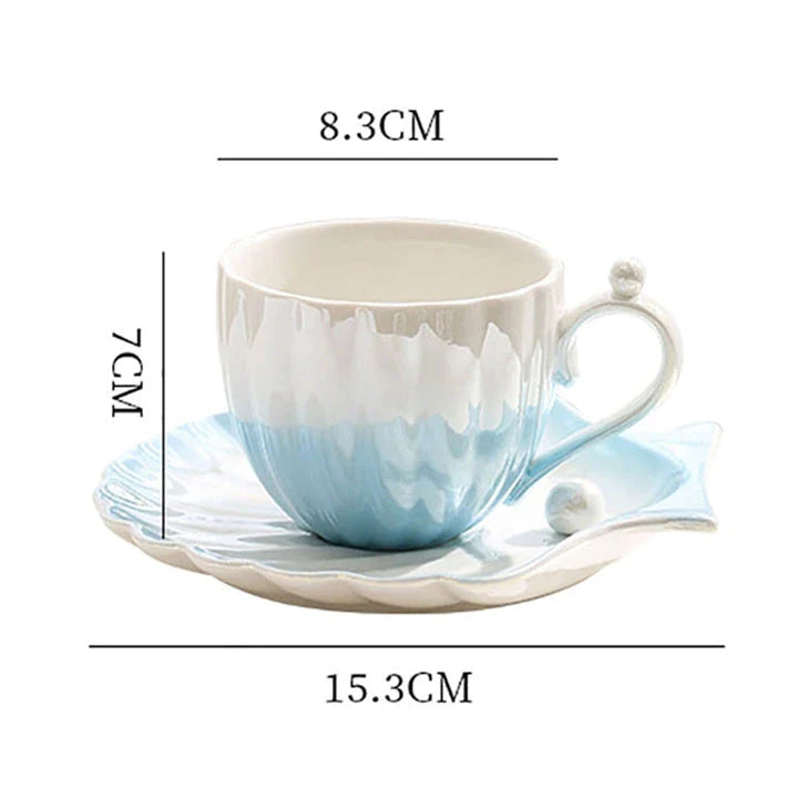 pearl shell tea cups and saucers, teacup size