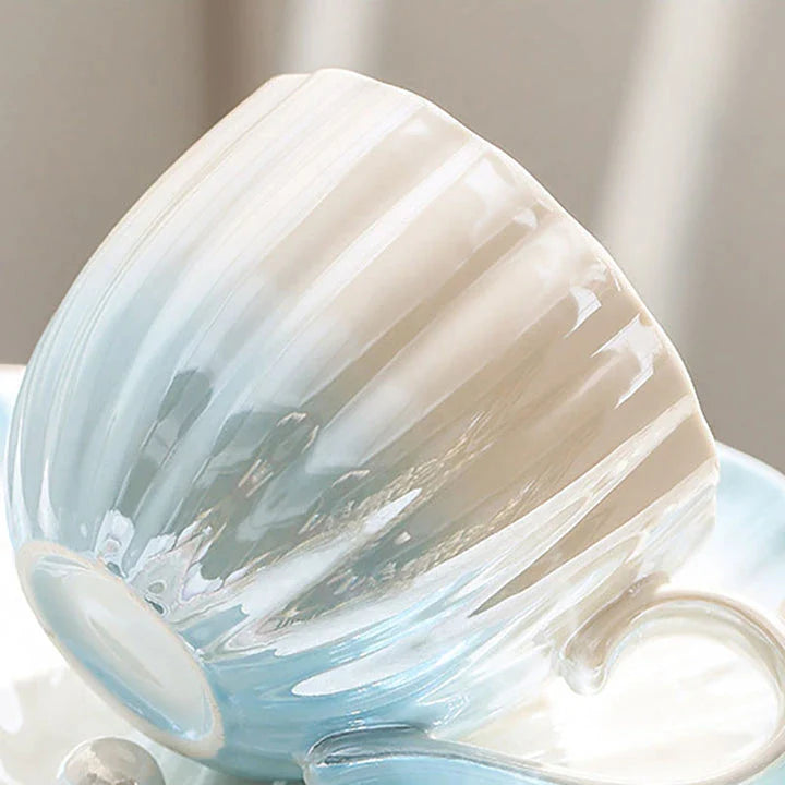 pearl shell tea cups and saucers