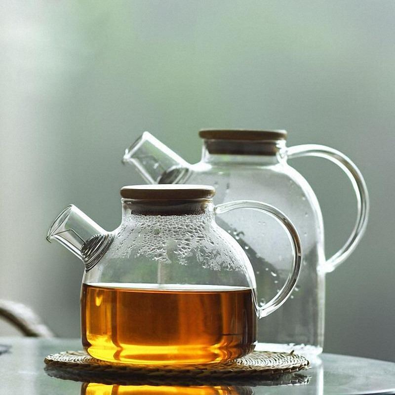 Teekanne aus Bambuskorkglas