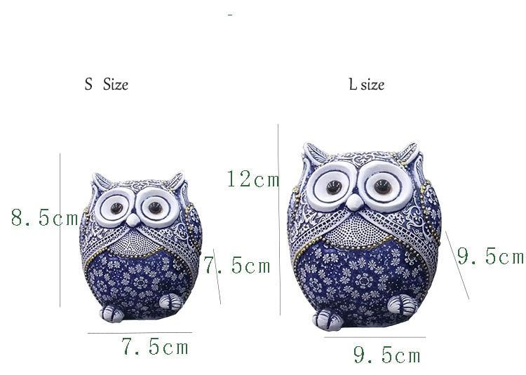 Figurines Hibou Bleu (3pcs)