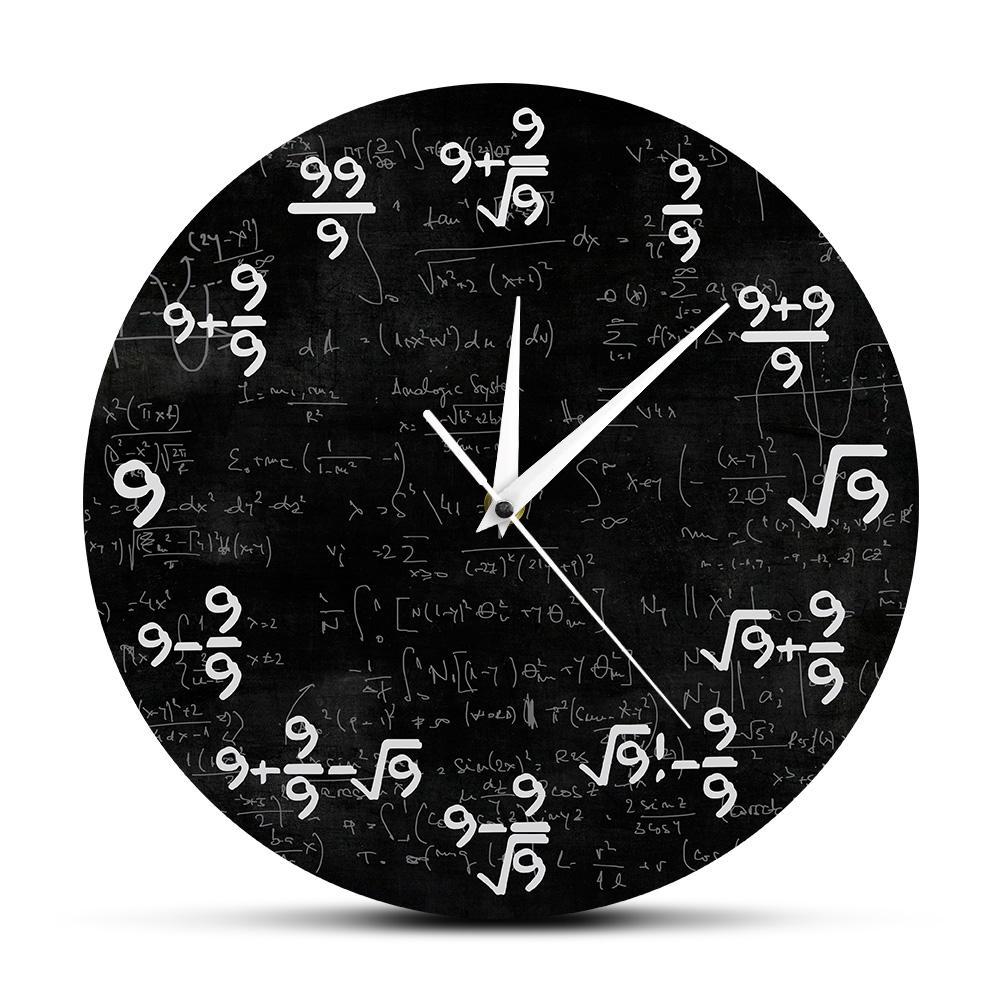 El reloj de pared de matemáticas 9s