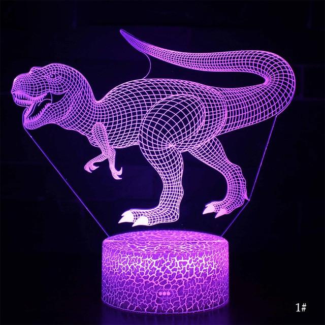 3D-Illusionslampe der Dinosaurier-Serie