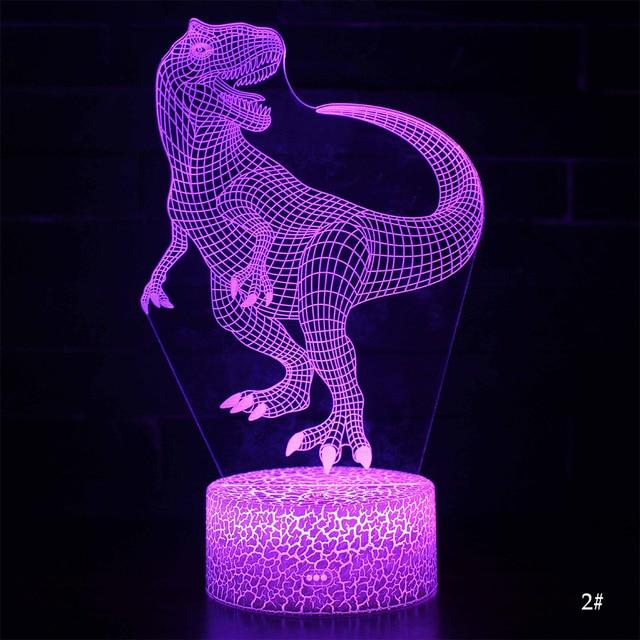 3D-Illusionslampe der Dinosaurier-Serie