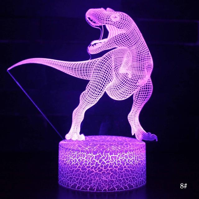 3D-Illusionslampe der Dinosaurier-Serie